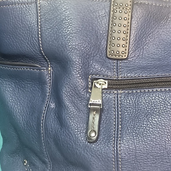 Tignanello Blue Leather Shoulder Bag SKUCH116 - Picture 9 of 9